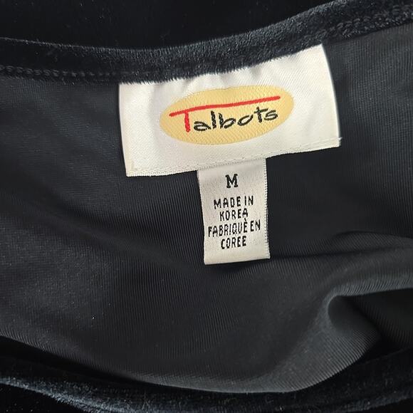 Talbots Midi Velvet Tank Dress‎ VTG Black Medium Stretch Whimsygoth Witchy - Picture 5 of 5